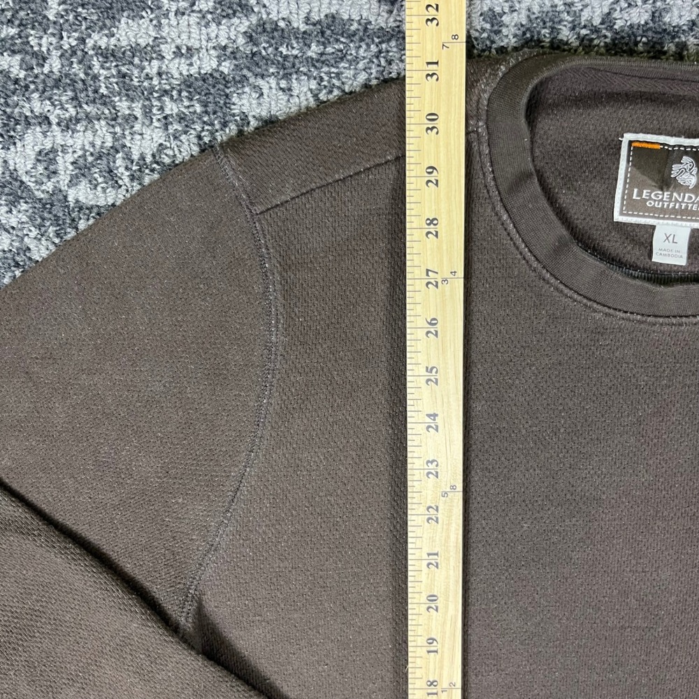 Legendary Outfitters Sweatshirt Mens XL Brown Thermal Crewneck Pullover - Picture 5 of 9